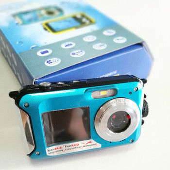 工廠直銷雙屏防水數碼相機 2400萬微距高清水下攝影機，支持一件代發及攝影攝像服務